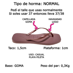Ojotas Havaianas Mujer Slim Square Originales Brasil Goma (HASLIMSQ)