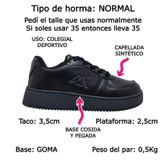 Zapatillas Escolares Kappa Nena Varon Cosidas Deportiva Kids (KPLINATK) en internet