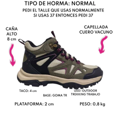 Borcegos Mujer Trekking Botas Urbanas Trabajo Proforce 2014 (PF2014) - tienda online