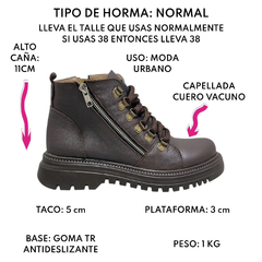 Borcegos Mujer Cuero Vacuno Pia Vitelli Urbanos Zeus Moda (PVZEUS) - Zona Shop