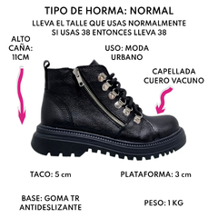 Borcegos Mujer Cuero Vacuno Pia Vitelli Urbanos Zeus Moda (PVZEUS) - Zona Shop