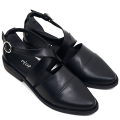 Sandalias Mujer Cuero Vacuno Zapatos Punta Cerrada Riot 1287
