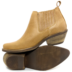 Botas Botinetas Cuero Mujer Tipo Texanas Caña Baja Riot 1622