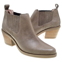 Botas Botinetas Cuero Mujer Tipo Texanas Caña Baja Riot 1622
