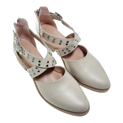 Sandalias Cuero Punta Cerrada Mujer Riot 3287 Zapatos Taco (RI3287) - comprar online
