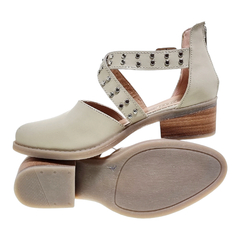 Sandalias Cuero Punta Cerrada Mujer Riot 3287 Zapatos Taco (RI3287) - Zona Shop
