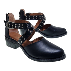 Sandalias Cuero Punta Cerrada Mujer Riot 3287 Zapatos Taco (RI3287) - tienda online