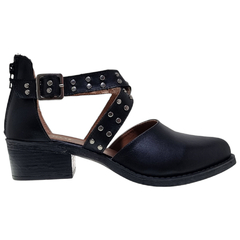 Sandalias Cuero Punta Cerrada Mujer Riot 3287 Zapatos Taco (RI3287) - comprar online