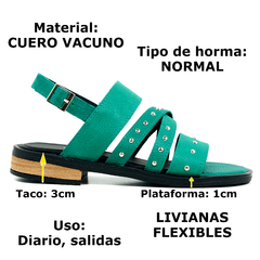 Sandalias Mujer Bajas Cuero Riot Frida Urbanas Livianas