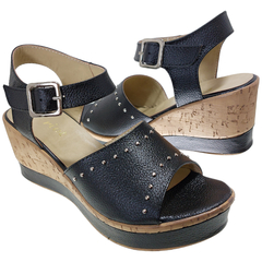 Sandalias Mujer Taco Chino Cuero Vacuno Riot Karima Verano