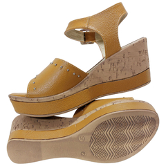 Sandalias Mujer Taco Chino Cuero Vacuno Riot Karima Verano