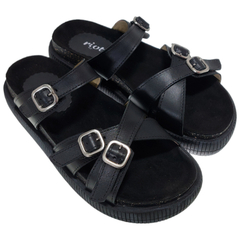 Sandalias Mujer Bajas Verano Urbanas Cuero Vacuno Riot Leila