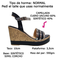 Sandalias Mujer Taco Chino Altas Cuero Vacuno Riot Milena (RIMILENA) en internet