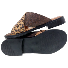 Sandalias Mujer Bajas Cuero Vacuno Riot Seina Zuecos Verano