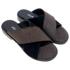 Sandalias Mujer Bajas Cuero Vacuno Riot Seina Zuecos Verano