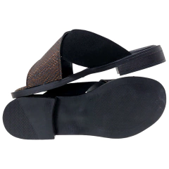 Sandalias Mujer Bajas Cuero Vacuno Riot Seina Zuecos Verano