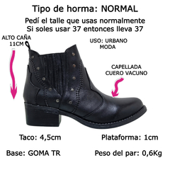 Botas Texanas Cuero Vacuno Mujer Botinetas Riot Sevan Cortas (RISEVAN) - Zona Shop