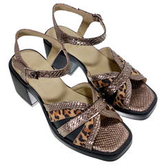 Sandalias Mujer Cuero Vacuno Taco Ancho Verano Riot Zafira