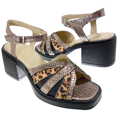 Sandalias Mujer Cuero Vacuno Taco Ancho Verano Riot Zafira