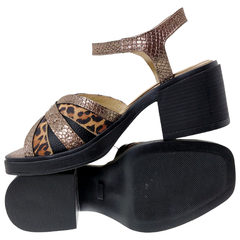 Sandalias Mujer Cuero Vacuno Taco Ancho Verano Riot Zafira