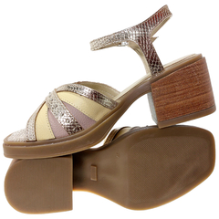 Sandalias Mujer Cuero Vacuno Taco Ancho Verano Riot Zafira