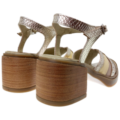 Sandalias Mujer Cuero Vacuno Taco Ancho Verano Riot Zafira