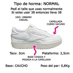 Zapatillas Urbanas Mujer Reebok Club C Double Cuero Vacuno (RKCLUBCD) - tienda online