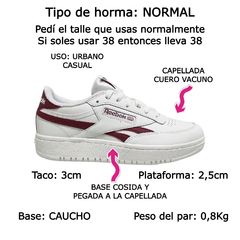 Zapatillas Urbanas Mujer Reebok Club C Double Cuero Vacuno (RKCLUBCD) - tienda online