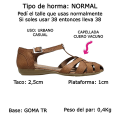 Imagen de Sandalias Mujer Cuero Sucre 3702 Guarachas Tipo Franciscanas (SU3702)
