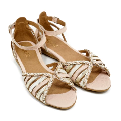 Sandalias Bajas Mujer Tipo Guarachas Cuero Vacuno Sucre 3744