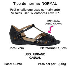 Sandalias Mujer Cuero Vacuno Bajas Sucre 3775 Tipo Guarachas (SU3775)