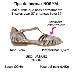 Sandalias Mujer Cuero Vacuno Bajas Sucre 3775 Tipo Guarachas (SU3775) - Zona Shop