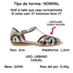 Imagen de Sandalias Mujer Cuero Vacuno Bajas Sucre 3775 Tipo Guarachas (SU3775)