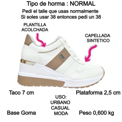 Zapatillas Via Marte Urbanas Confort Mujer Con Taco 046006 (VM046006) - comprar online