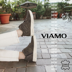 Zapatillas Mujer Urbanas Viamo Calamare Cuero Vacuno Botitas