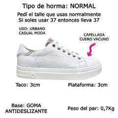 Zapatillas Viamo Mujer Clasicas Urbanas Cuero Vacuno Charli (VOCHARLI) - Zona Shop