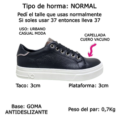 Zapatillas Viamo Mujer Clasicas Urbanas Cuero Vacuno Charli (VOCHARLI) - Zona Shop