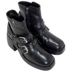 Botas Mujer Viamo Urbana Cuero Vacuno Justino Punta Cuadrada