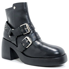 Botas Mujer Viamo Urbana Cuero Vacuno Justino Punta Cuadrada
