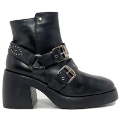 Botas Mujer Viamo Urbana Cuero Vacuno Justino Punta Cuadrada