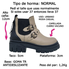 Botas Mujer Viamo Cuero Vacuno Lacey Plataformas Hebillas (VOLACEY) - Zona Shop