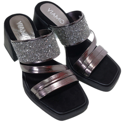 Sandalias Viamo Mujer Fiesta Taco Ancho Mick Zuecos Verano