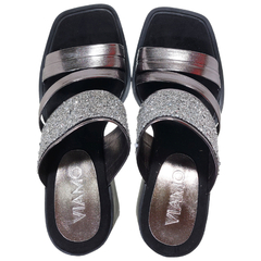 Sandalias Viamo Mujer Fiesta Taco Ancho Mick Zuecos Verano
