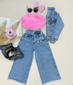 Calça jeans com pochete