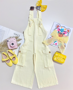Macaquinho longo jeans color Yellow - comprar online