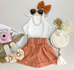 Short com cinto linho Elen
