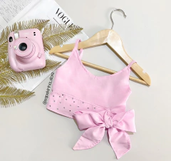 Cropped strass laço