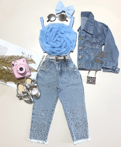 Calça Jeans Strass Glamour