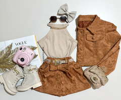 Conjunto Jaqueta e short saia Livi