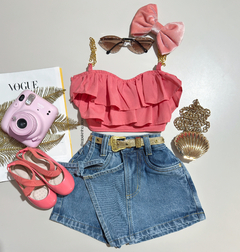Short saia jeans Malu